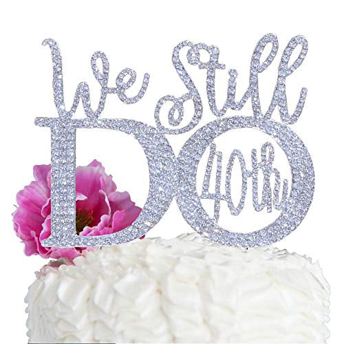 Black We Still Do 25th Cake Topper Twenty-five Anniversary Vow Renewal Wedding Cup Cake Keepsake 